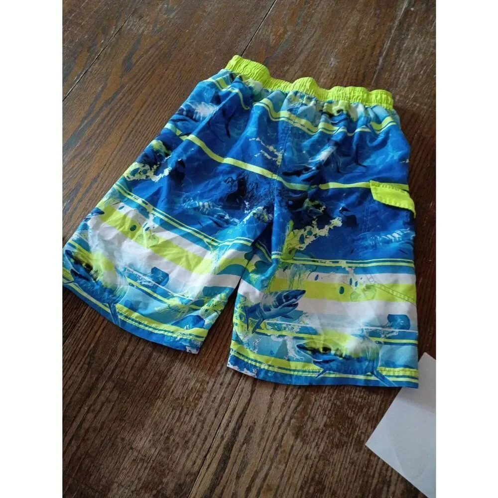 Boys XL 14/16 OP Shark Jellyfish Ocean Beach Print Swim Trunks Shorts Swimsuit